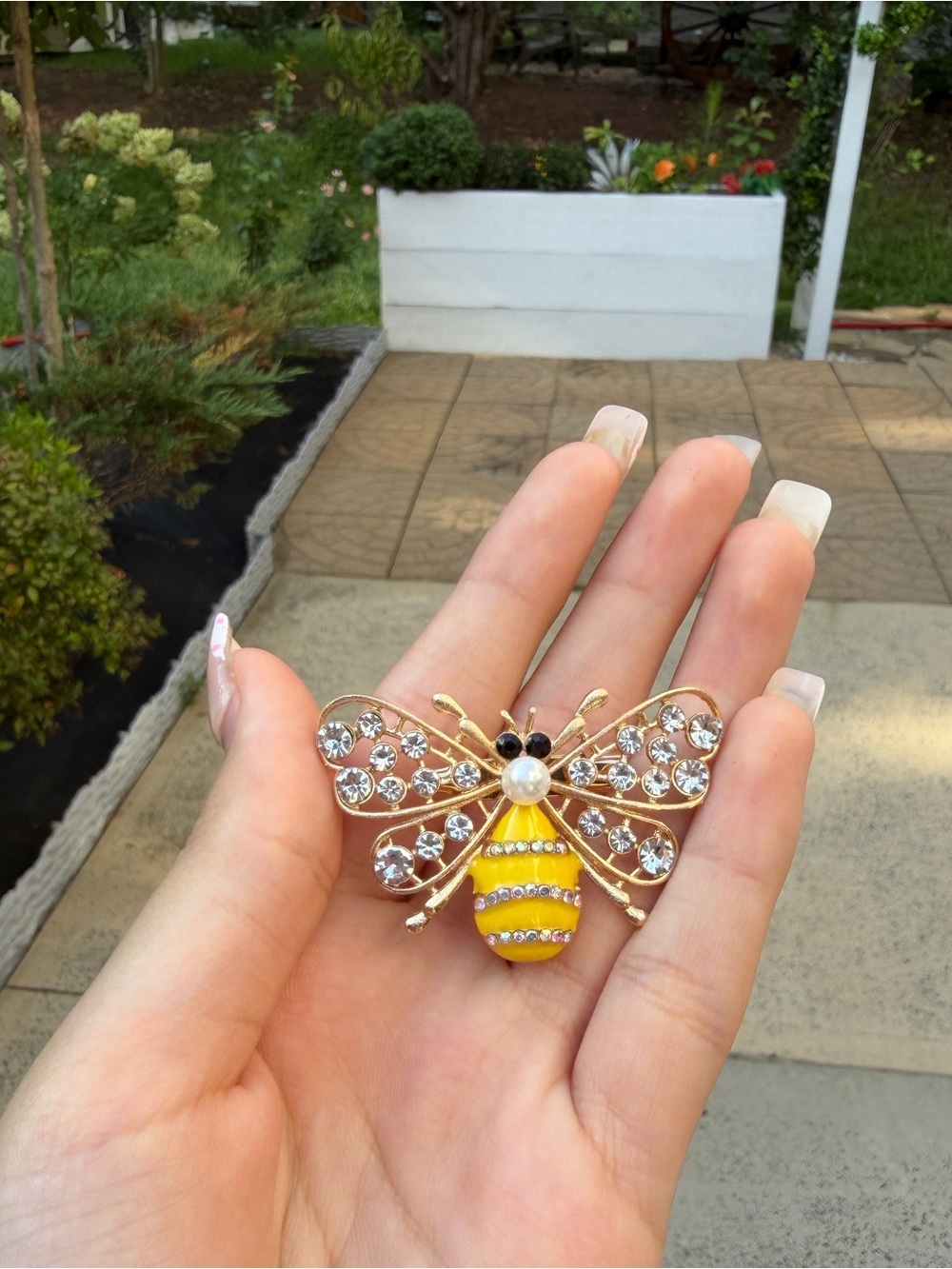 Yellow and Gold Bee Brooch Pin